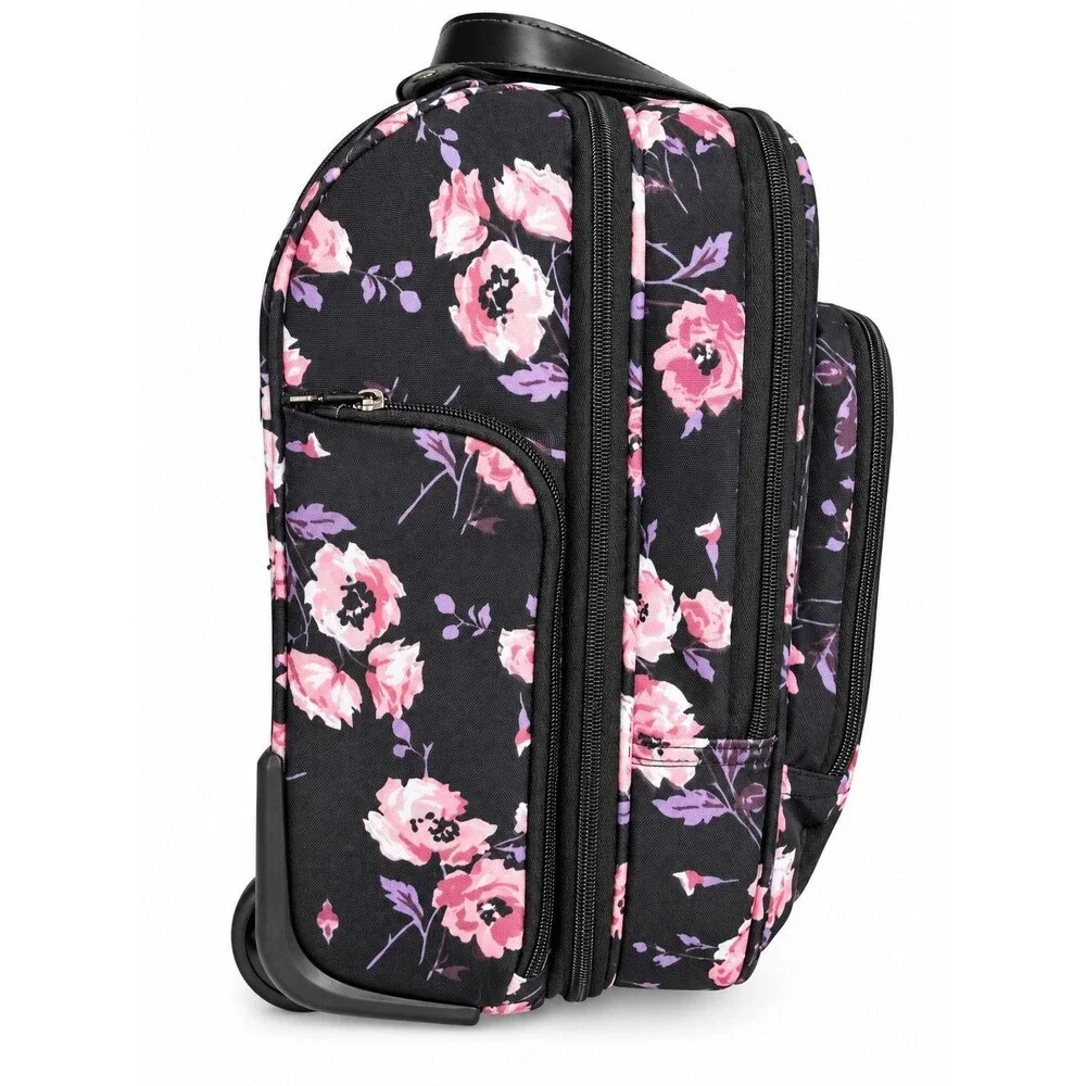 KROSER Rolling Laptop Bag Briefcase Floral 15.6